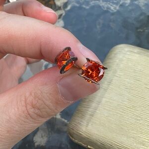 Vintage Gemstone Sterling Silver Stud Earrings